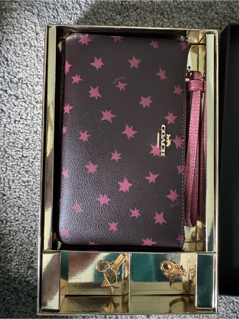 Coach Metallic Multi Boxed Strap Wristlet - Silver Accent